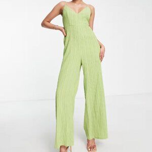 🍈 Lola May Wide-Leg Back-Tie Jumpsuit – Light Green (Size US 6)